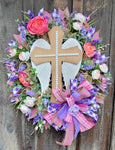 Angel Wing Cross Wreath